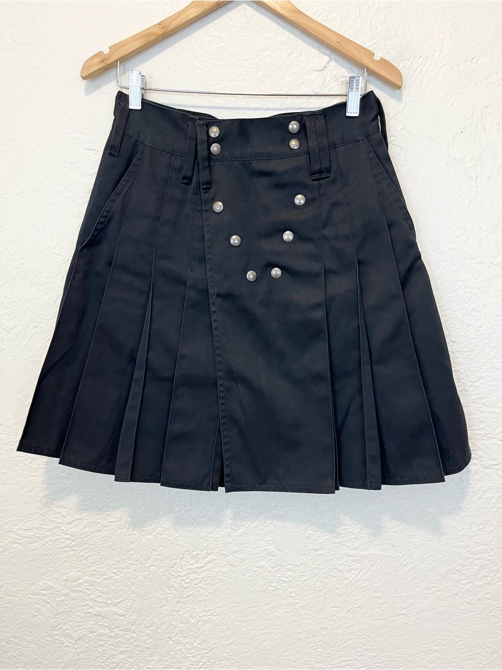 Utilikilts Black Pleated Kilt 30 Small